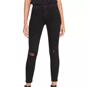 Hudson Barbara Distressed Skinny Jeans – Black Size: 24